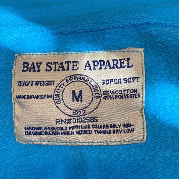 Boston Sweatshirt Full Zip Closure Pink Appliquéd Letters Bay State Apparel Sz M - Picture 7 of 7